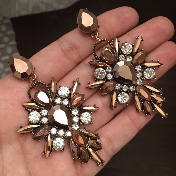 Brown Crystal Earrings - Picture 6 of 7